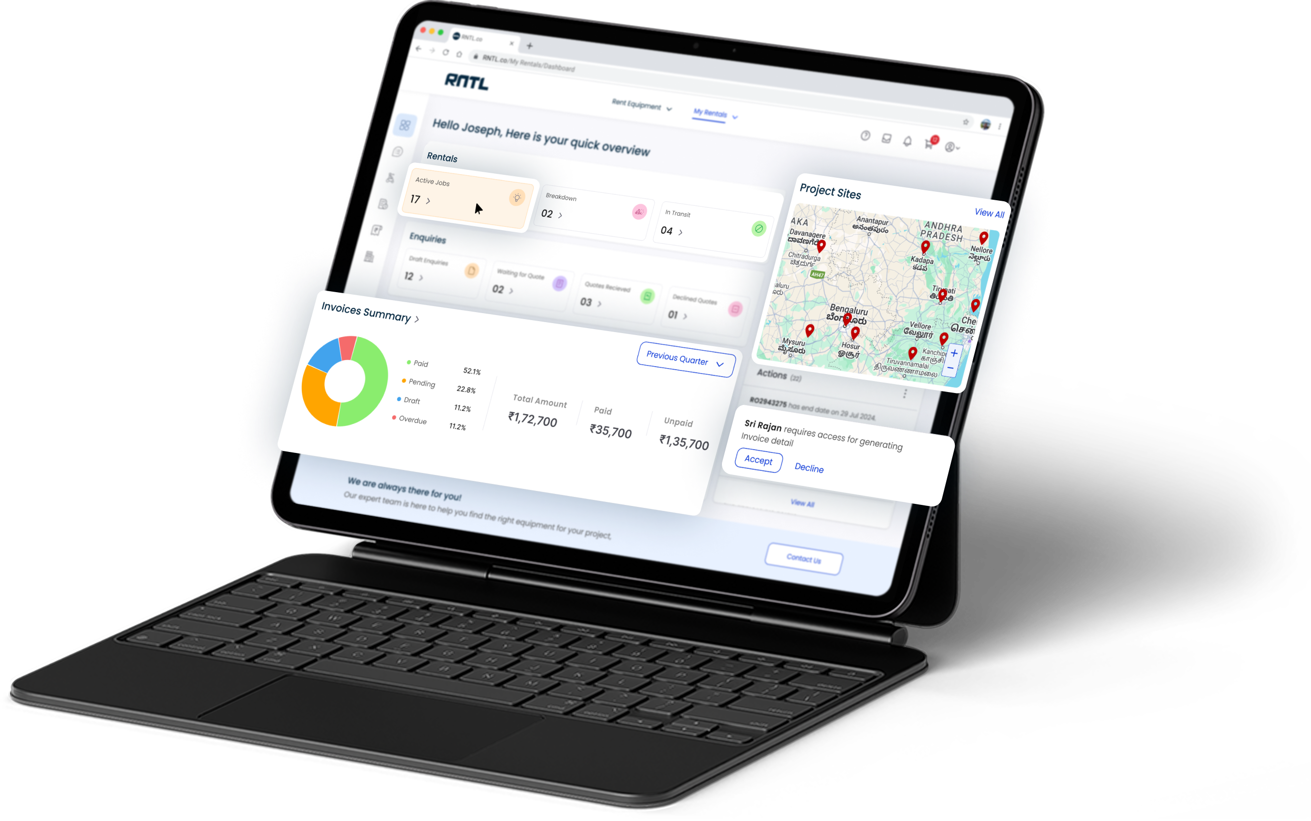 Laptop with dashboard